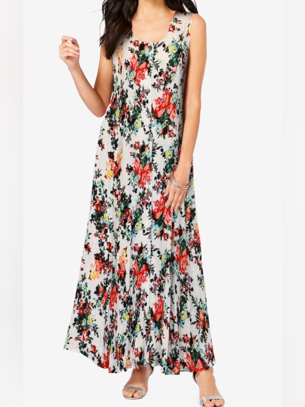 Denim 24/7 Floral Sleeveless Maxi Dress-Sz M/L